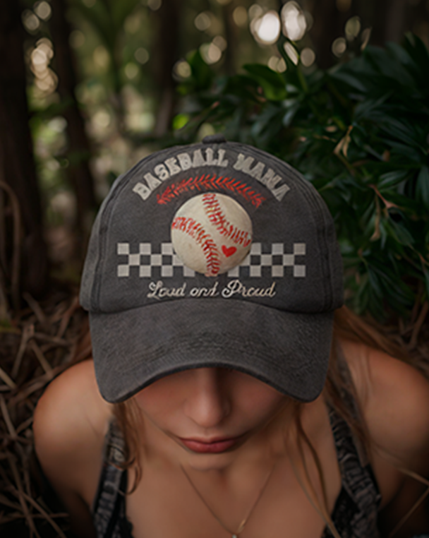 Baseball Mama Laud And Praud Vintage Print Baseball Cap