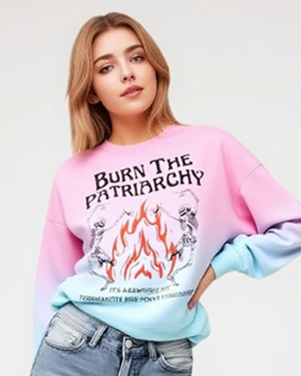 Dandelion Faith Hope Love Printed Long Sleeve Casual Top