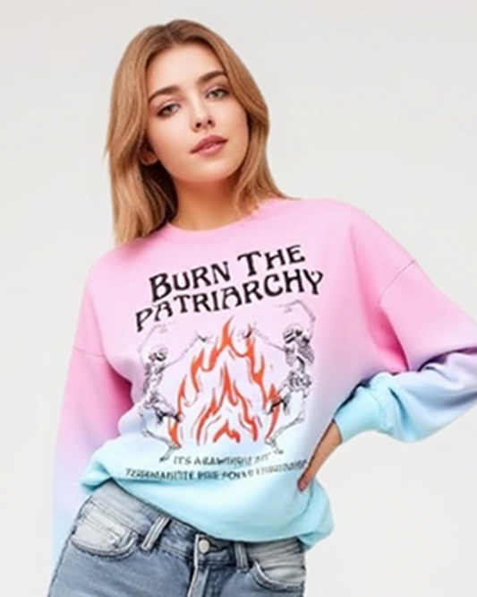 Dandelion Faith Hope Love Printed Long Sleeve Casual Top