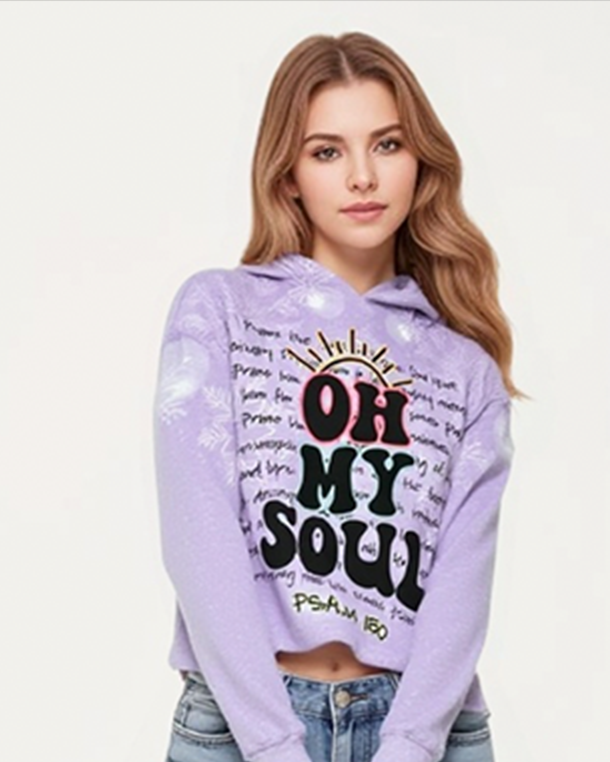 Oh My Soul Christian Long Sleeve Printed Hoodie