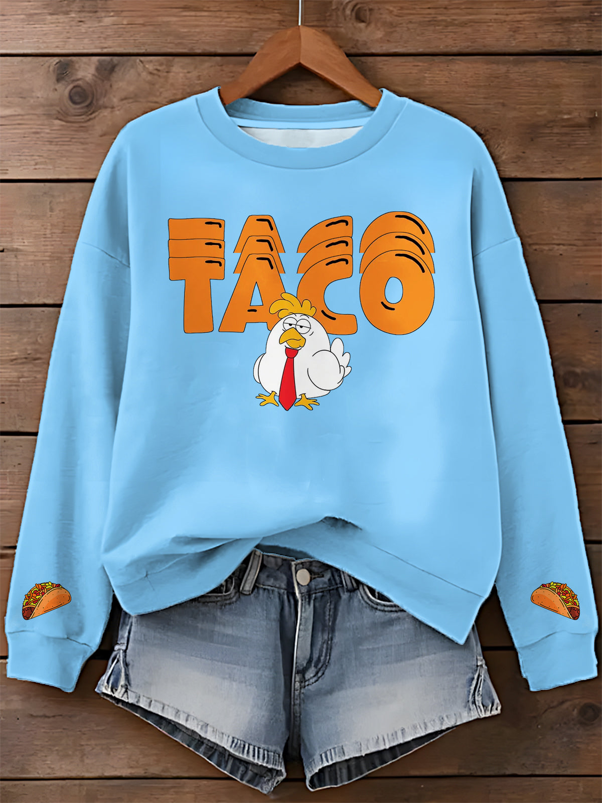 Tr Always Chickens Out Printed Long Sleeve Casual Top