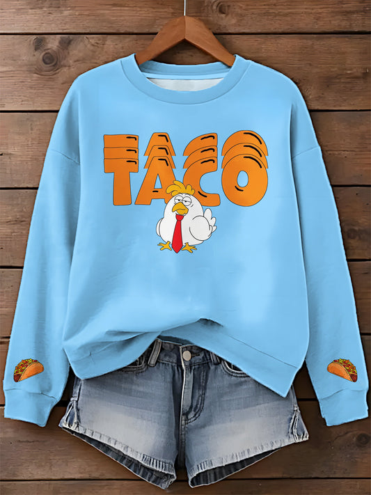 Tr Always Chickens Out Printed Long Sleeve Casual Top