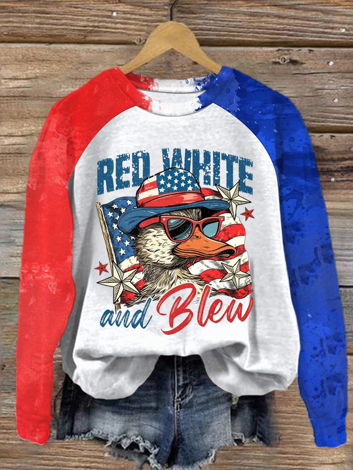 Duck 4th July Long Sleeve Casual Top